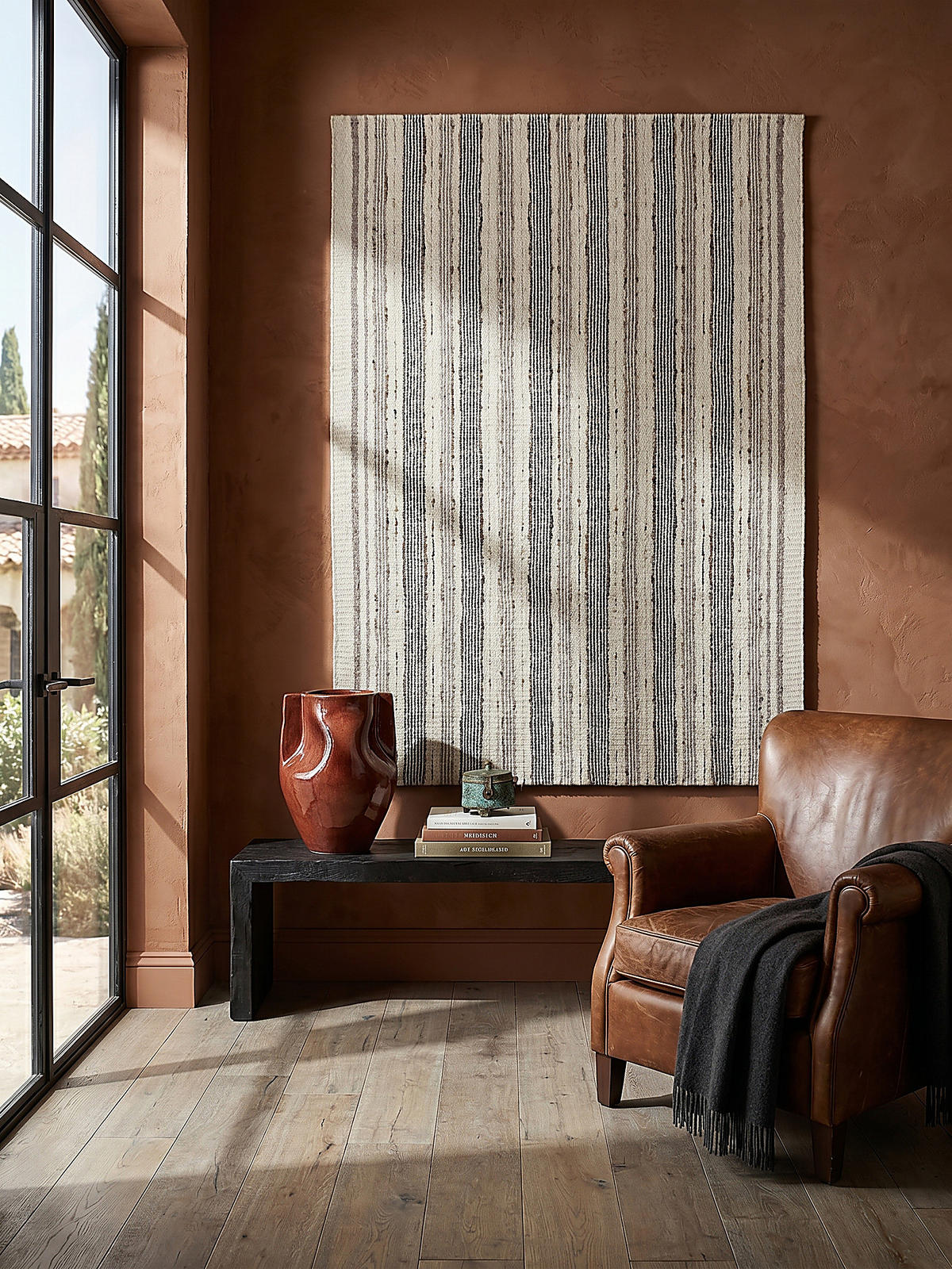 TEPPICH aus Wolle handgewebt HYTHE in Natur, gestreift, 140 x 200 cm - Beige, Textil (200/140cm) - KADIMA DESIGN