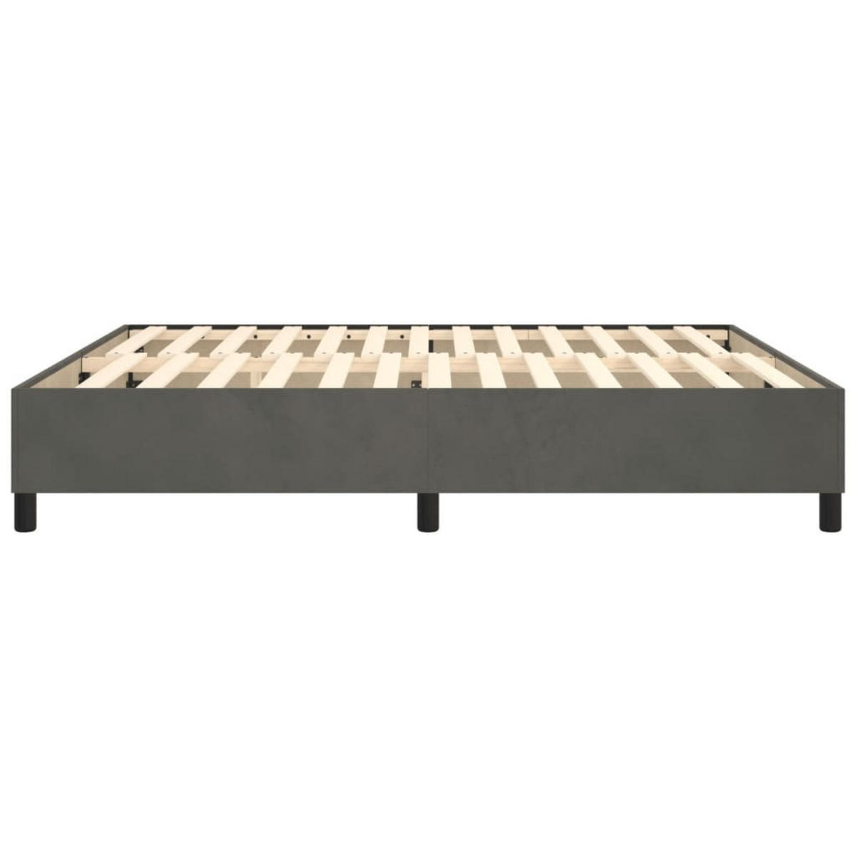 BOXBETTGESTELL Dunkelgrau 160/200 Cm Samt - Dunkelgrau, Textil (160/200cm) - vidaXL