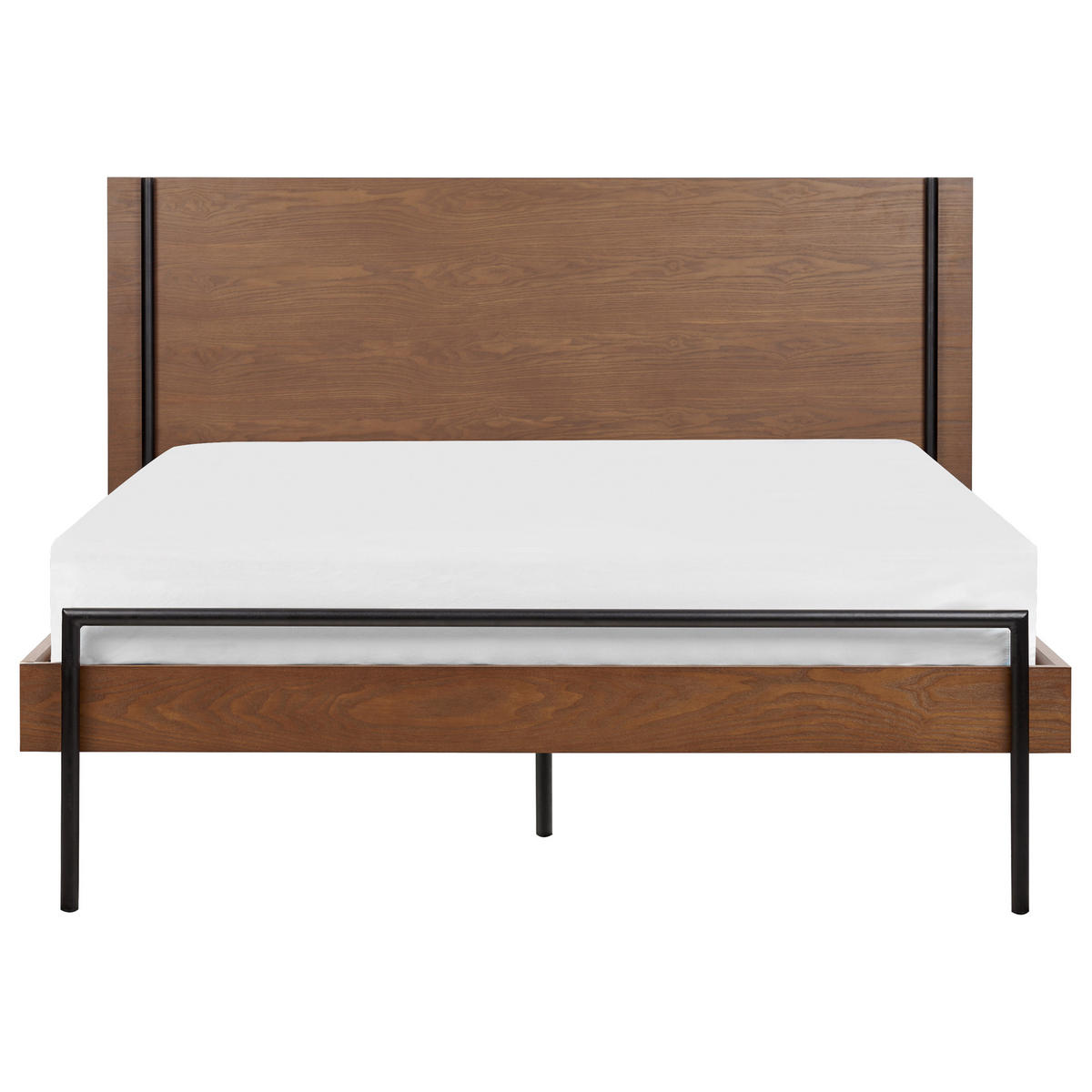 BETT mit Lattenrost 140/200 cm Dunkler Holzfarbton Libermont - Dunkelbraun, Holzwerkstoff (140/200cm) - Beliani