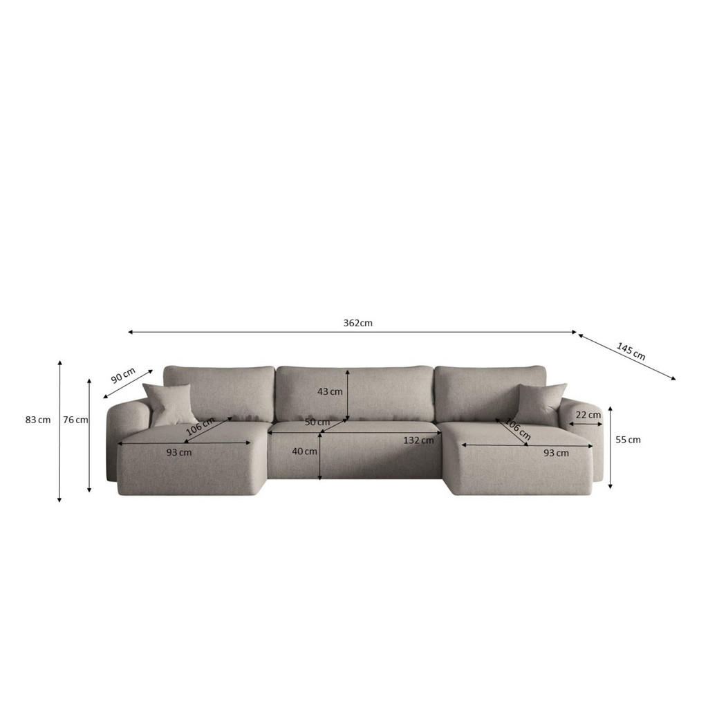 Thumbnail - Kaiser Möbel Ecksofa, Cappuccino, Textil, 362x145 cm, Wohnzimmer, Sofas & Couches, Wohnlandschaften, Ecksofas