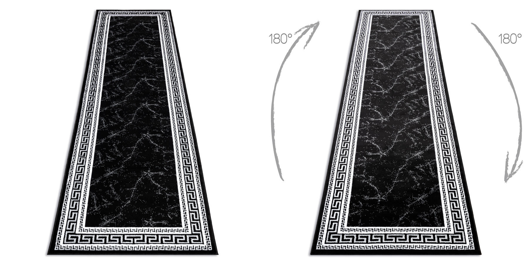 TEPPICH Gloss 70/300 cm - Schwarz, Textil (70/300cm) - rugsX