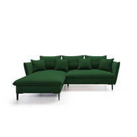 ECKSOFA GLOSS mit Schlaffunktion, Ottomane & goldenen Füßen – Samtsofa im GLOSSour-Stil mit Zierkissen, 258x167x91cm, Linke, BURGUND - Platinfarben, Holz/Textil (167/258cm) - DomoHome
