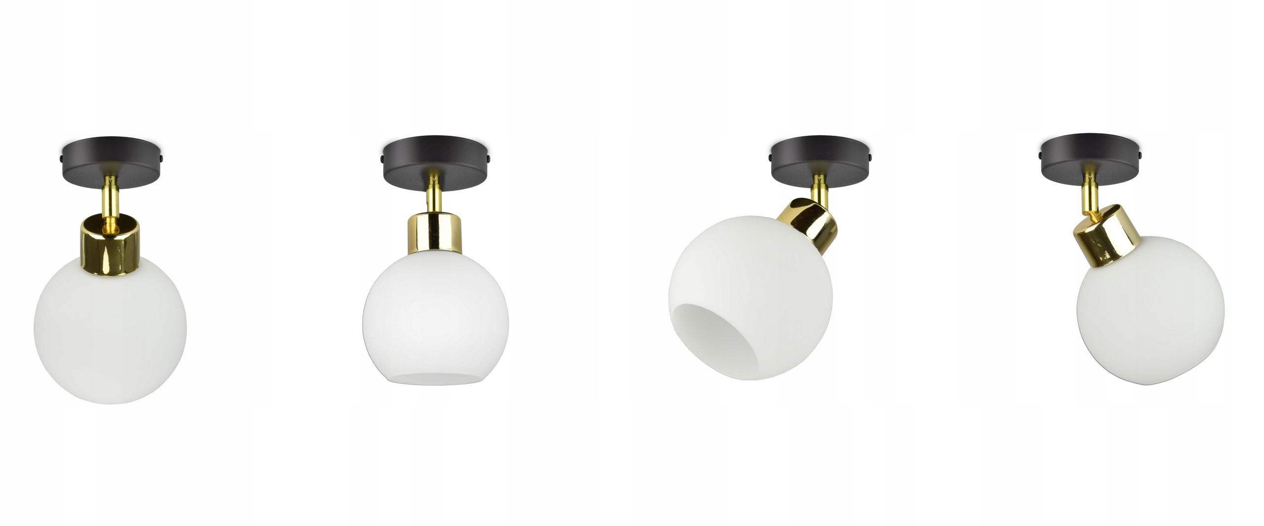 DECKENLEUCHTE Milano Spot - Goldfarben/Schwarz, Glas/Metall (14/14/25cm) - kiki design