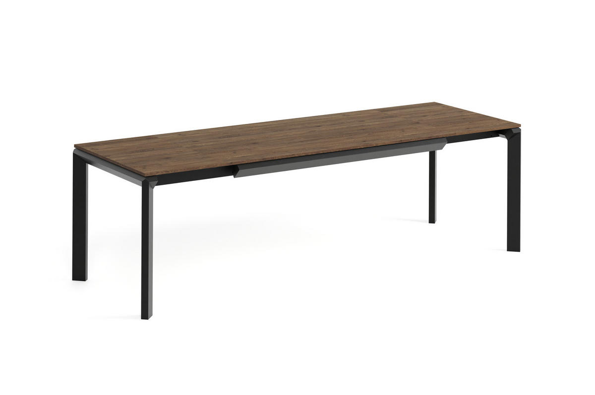 ESSTISCH FADO - Sandfarben/Schwarz, Holzwerkstoff (90/160/76cm) - Meblini