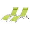SONNENLIEGEN Galapagos Grün und Weiß 2er-Set - Grün, Metall (63/82/173.5cm) - Happy Garden