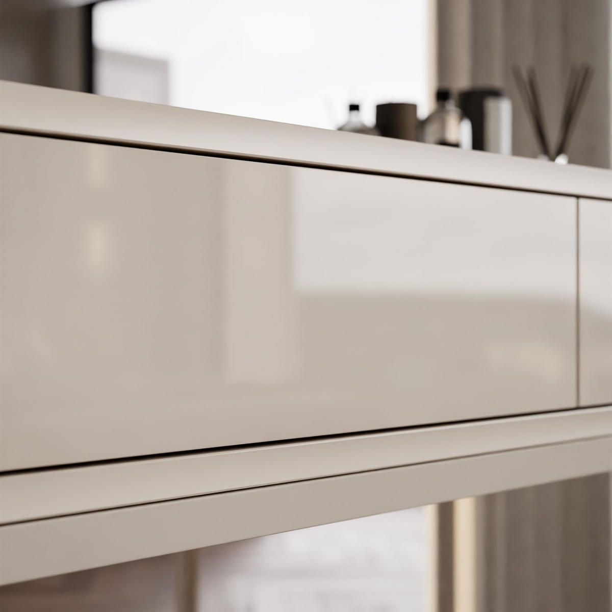 KONSOLE Glamour auf Kaschmir-Gestell PUSH OPEN - Kaschmir, Holzwerkstoff (100/81/42cm) - Lookway