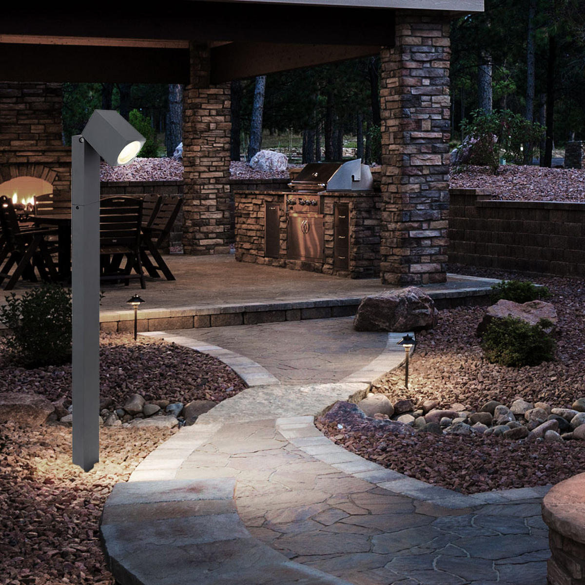 LED STEHLEUCHTE Aluminium Anthrazit - Anthrazit, Metall (11.5/7.2/80cm)