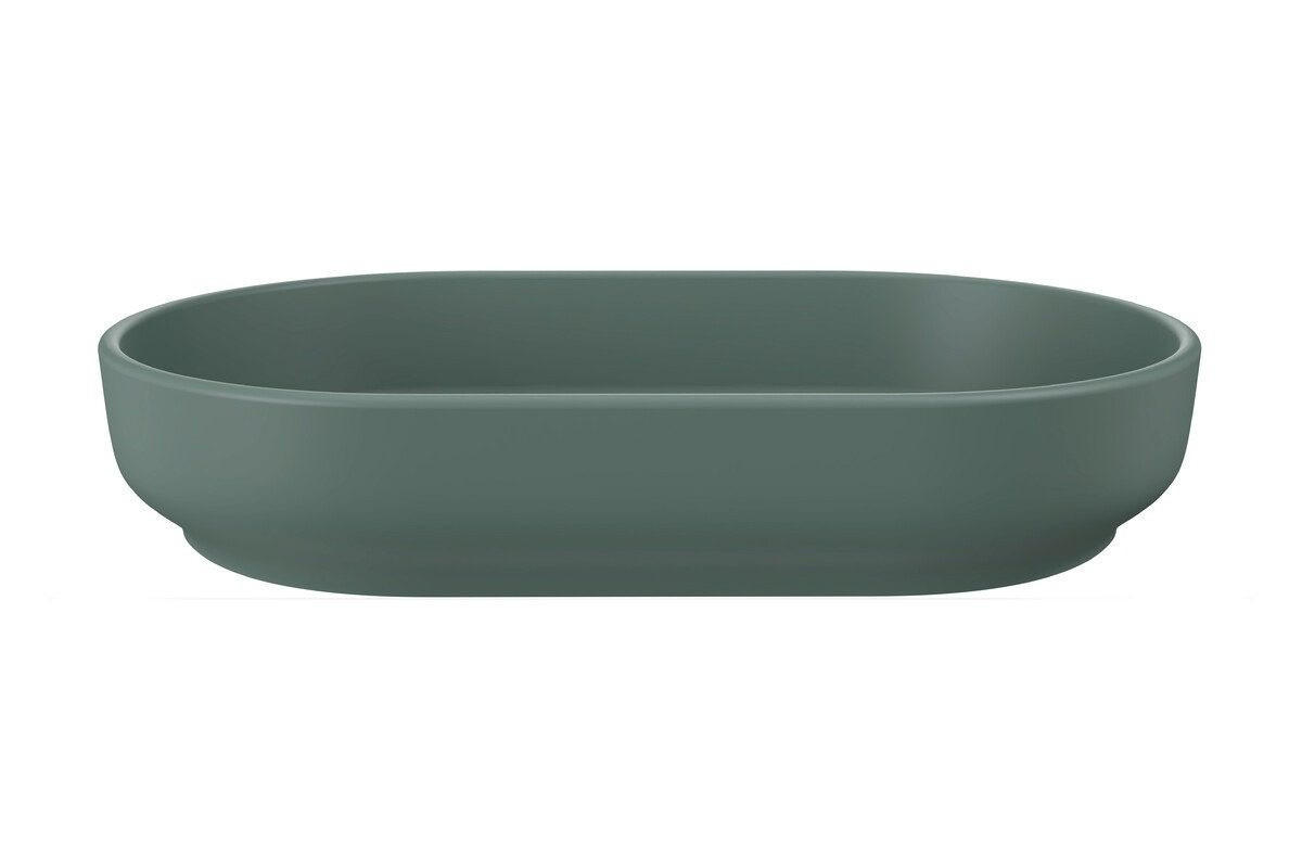 AUFSATZWASCHBECKEN 40 cm - RIVER2 BM288 in Schwarz/Matt - Dunkelgrün, Keramik (55/12/35cm)