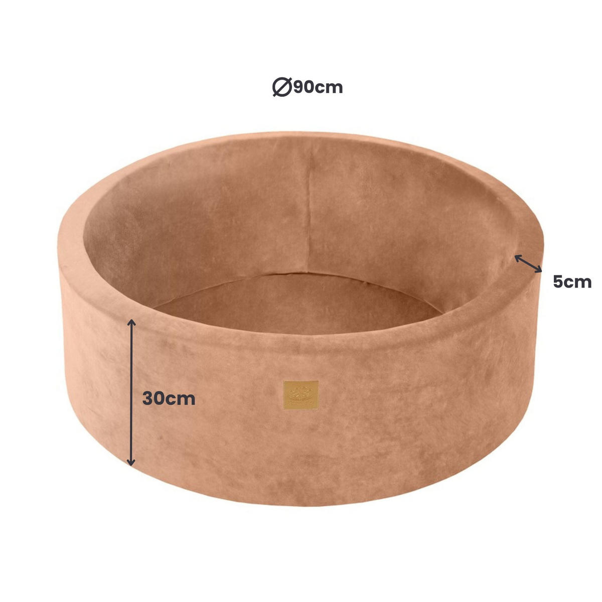 BÄLLEBAD für Kinder, Samt, Beige - Hellrosa/Beige, Textil (90/90/30cm) - MeowBaby