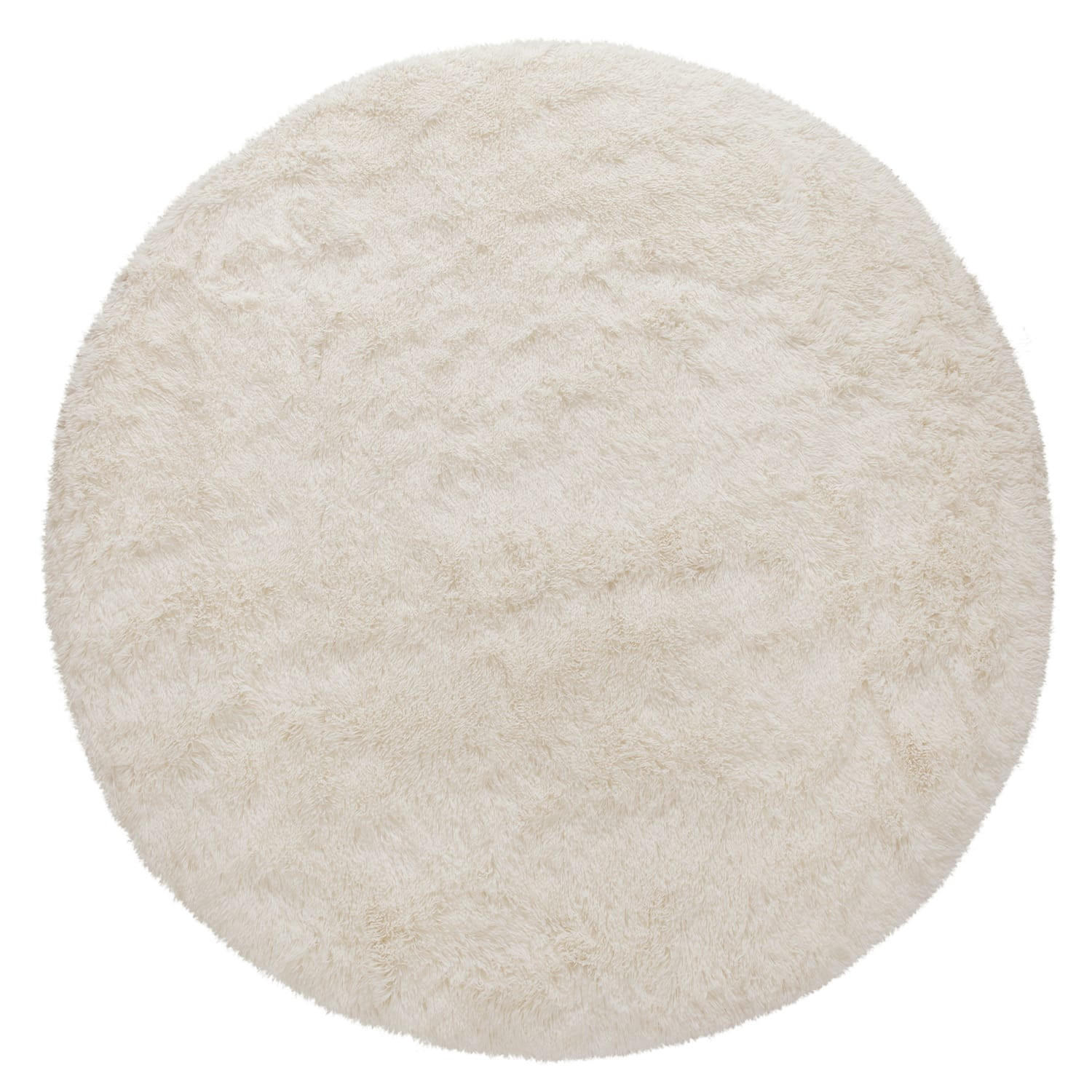 TEPPICH Hochflor Shaggy waschbar Unifarben Schlafzimmer schmutzabweisend Elfenbein Rund 200D - Champagner, Textil (200/200cm) - KADIMA DESIGN