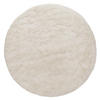 TEPPICH Hochflor Shaggy waschbar Unifarben Schlafzimmer schmutzabweisend Elfenbein Rund 80D - Champagner, Textil (80/80cm) - KADIMA DESIGN