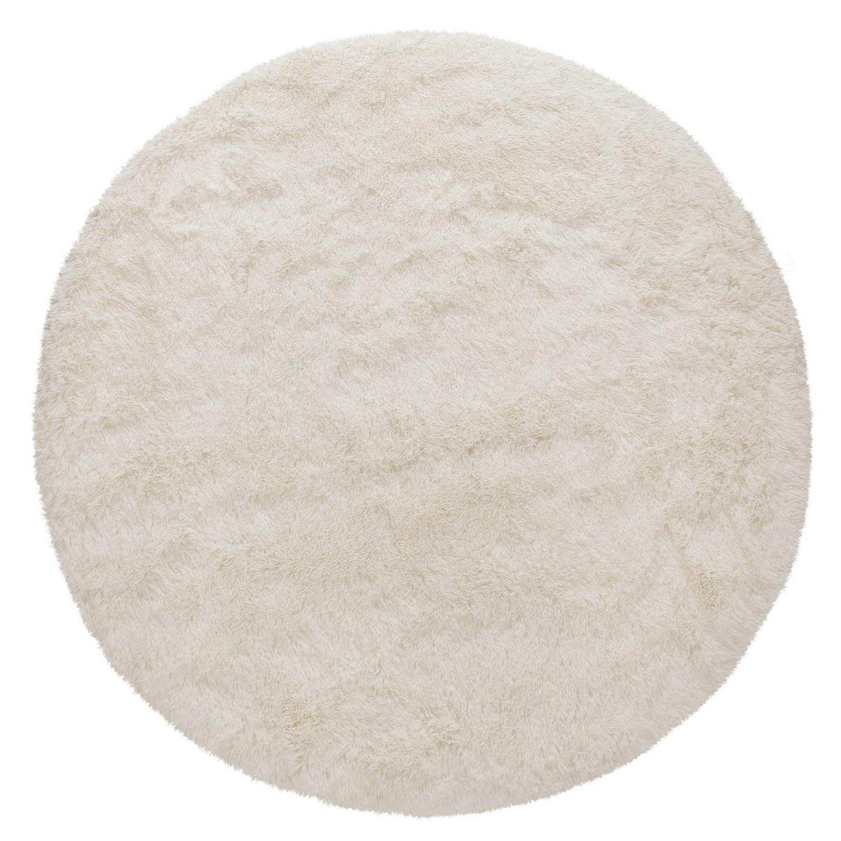 TEPPICH Hochflor Shaggy waschbar Unifarben Schlafzimmer schmutzabweisend Elfenbein Rund 200D - Champagner, Textil (200/200cm) - KADIMA DESIGN