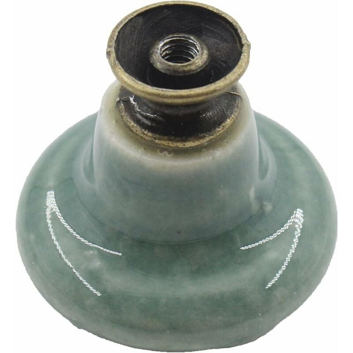 SCHRANKKNOPF Keramik Grün 10er-Set - Grün, Metall (3.4/3.4/3.4cm)