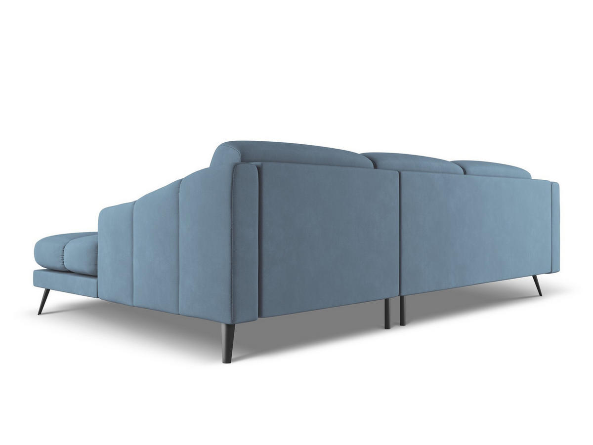 WOHNLANDSCHAFT Samt Stoff Violett - Lila/Flieder, Textil/Metall (317/86/162cm) - Makamii