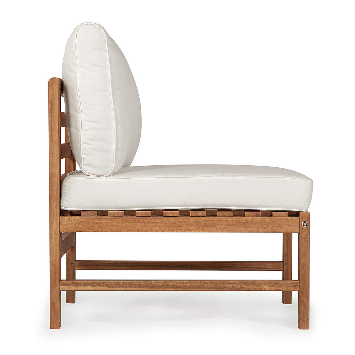 LOUNGESET - 2-teilig - Akazie massiv / Polyester - Braun / Beige - Beige/Braun, Holz/Textil - home24