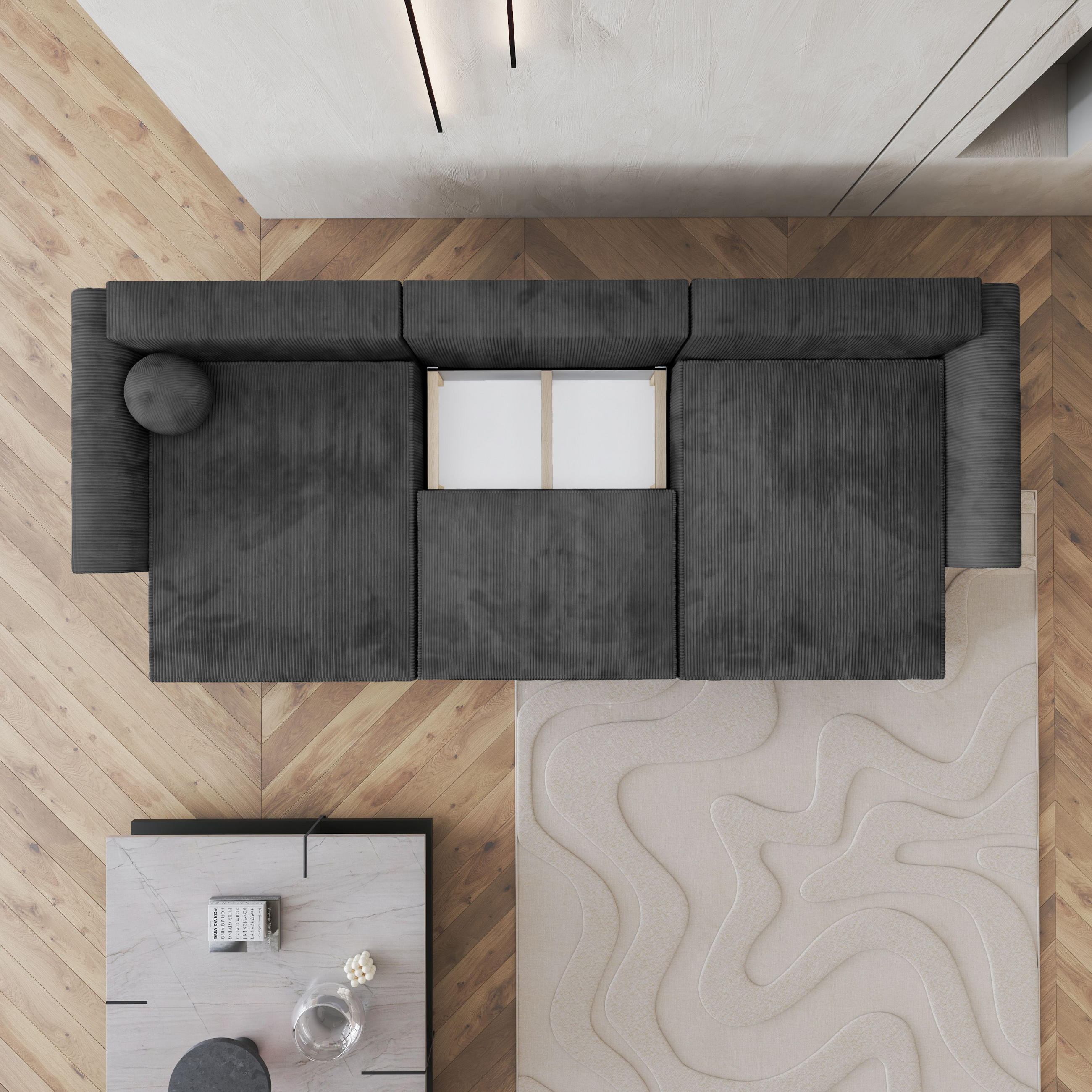 Thumbnail - Masseno Wohnlandschaft, Graphit, Holz, 5-Sitzer, U-Form, 347x90x148 cm, Wohnzimmer, Sofas & Couches, Wohnlandschaften, W...