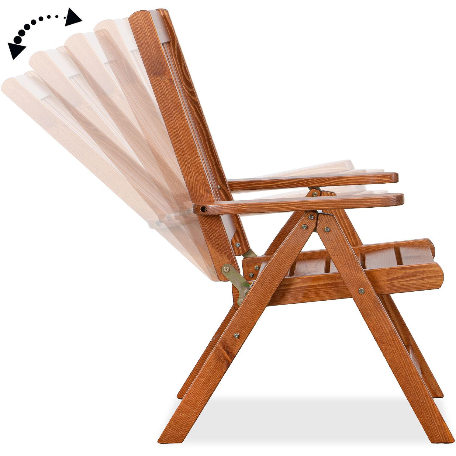 GARTENSTUHL ALCES aus massivem Kiefernholz, braun - Braun, Holz (73/106/63cm) - KONSIMO®