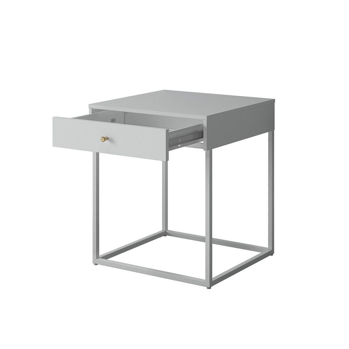 NACHTTISCH 2er-Set Pops Weiß 41/43/50 cm - Weiß, Metall (41/50/43cm) - ebuy24