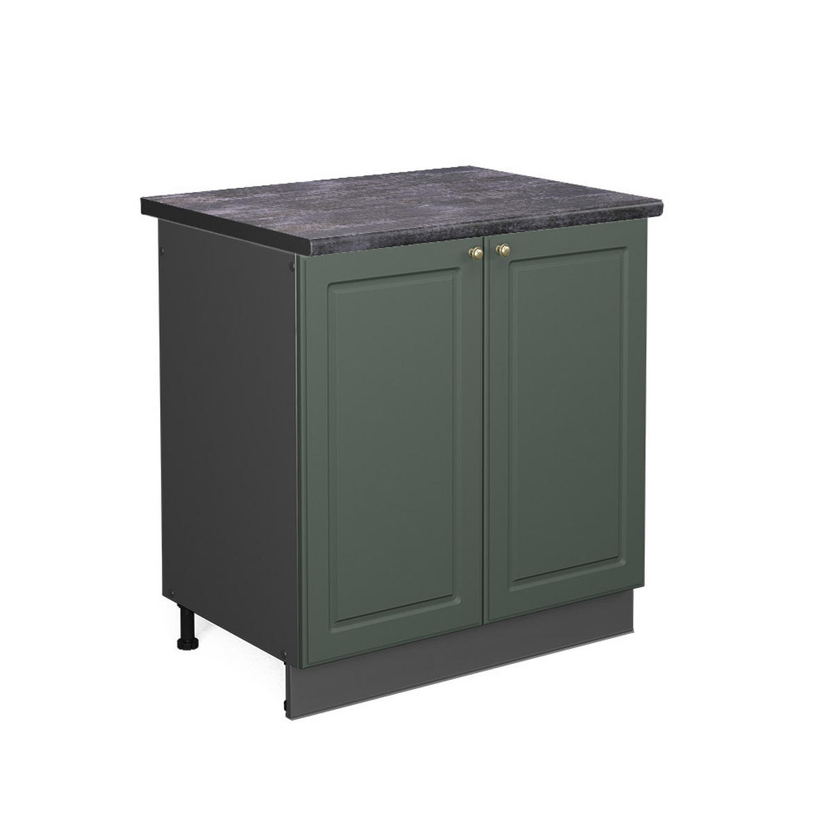 SPÜLENUNTERSCHRANK Fame-Line Grün-Gold Landhaus 80 cm, AP Anthrazit - Anthrazit/Grün, Holzwerkstoff (80/82/60cm) - Vicco
