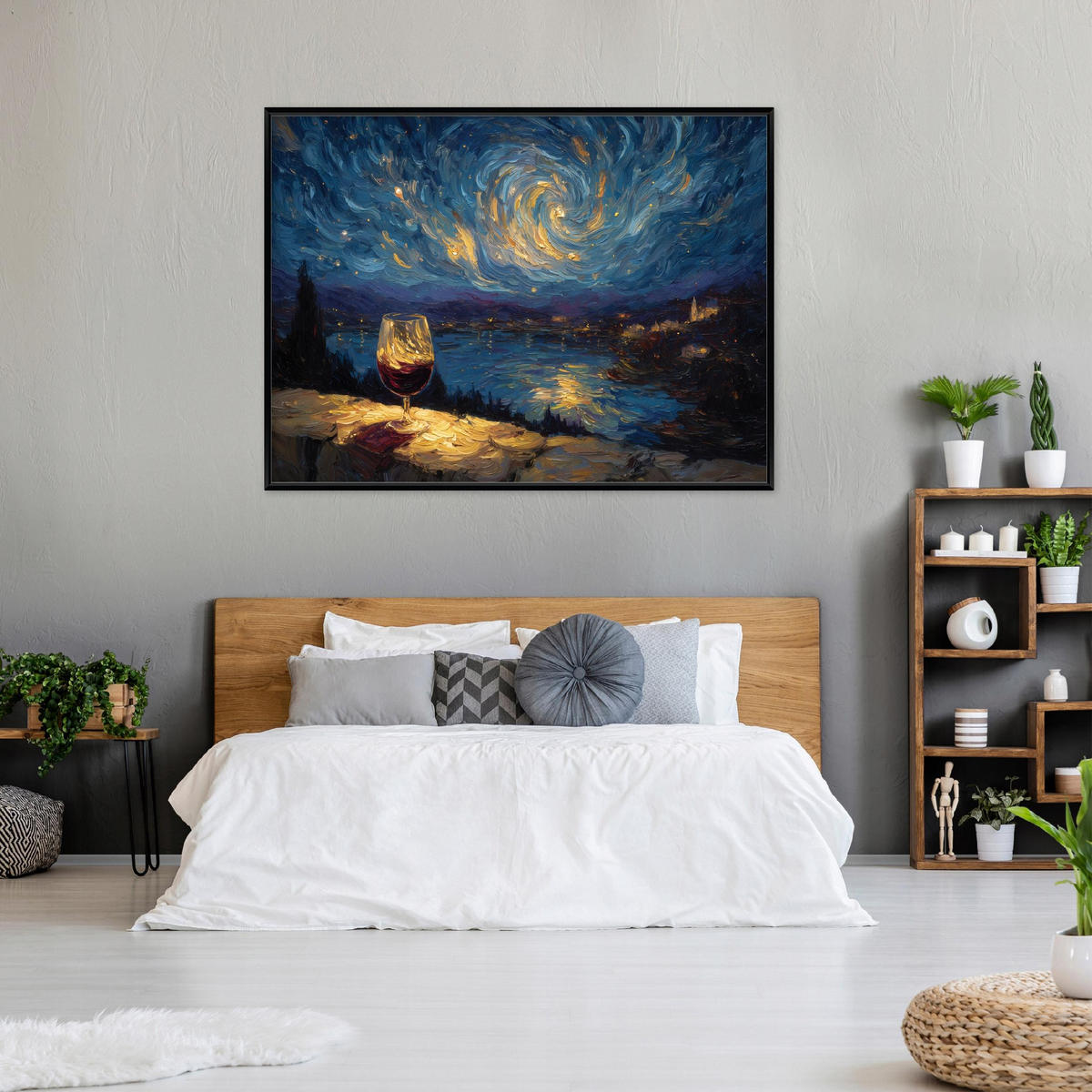 BILDER mit Rahmen Landschaft Landschaft Blau 120x80 cm - Multicolor, Holzwerkstoff (120/80cm) - Wallarena