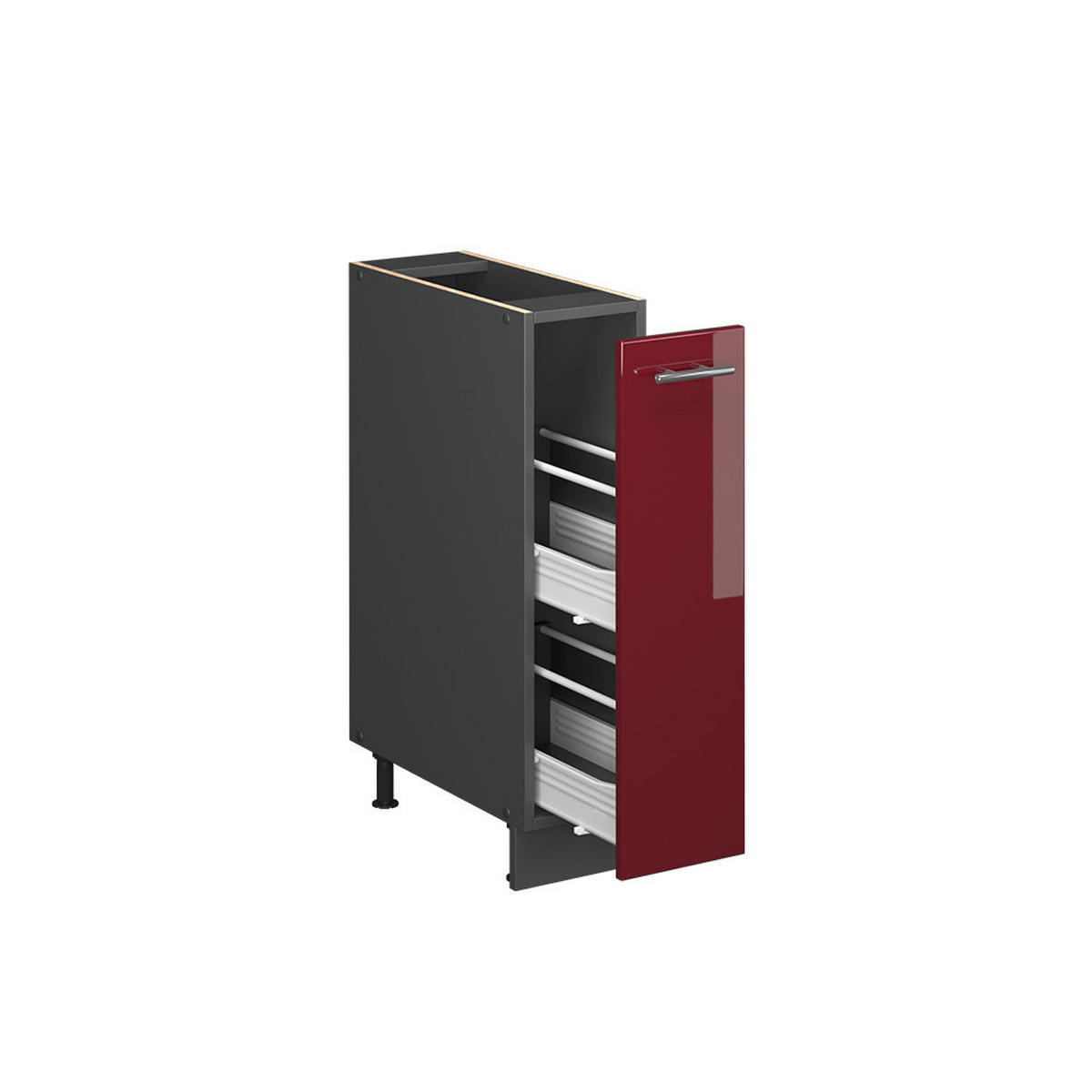 APOTHEKERSCHRANK Fame-Line, Bordeaux Hochglanz/Anthrazit, 20 cm, AP Marmor - Bordeaux/Anthrazit, Holzwerkstoff (20/82/60cm) - Vicco