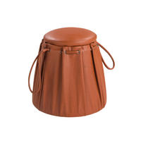 POUF rund Kessel orange 52/52/44 - Orange, Leder (52/44/52cm) - ANGEL CERDA