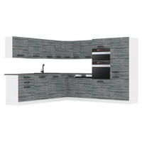 KÜCHE L-Form Jane, , mit Arbeitsplatten, Glamour Wood - Grau, Holz (480/204/60cm) - B BELINI GROUP