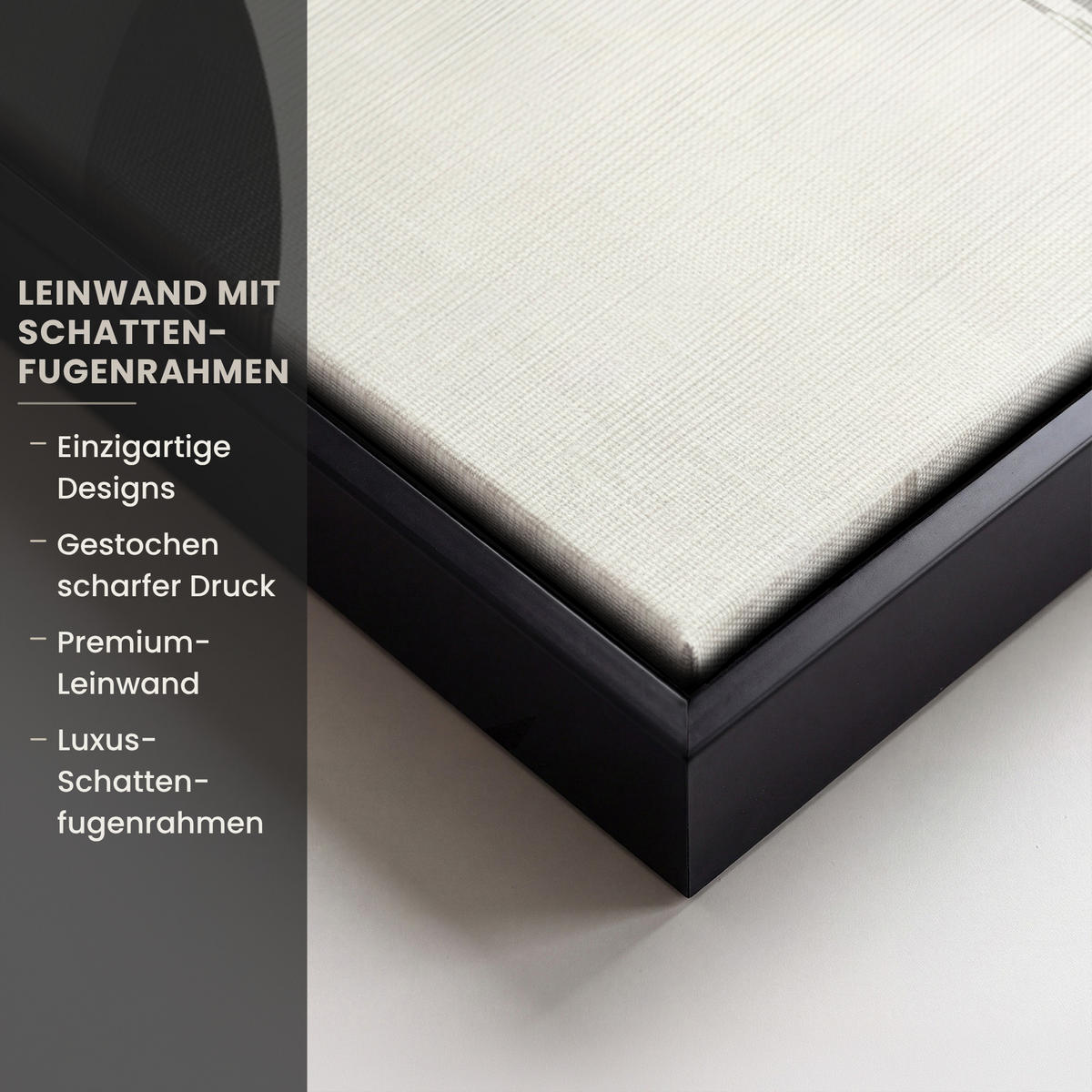 LEINWAND Bilder mit Rahmen - Gold - Rechtecke - Kreise - Abstrakt - 50x50 - Weiß, Textil (50/50cm) - MuchoWow
