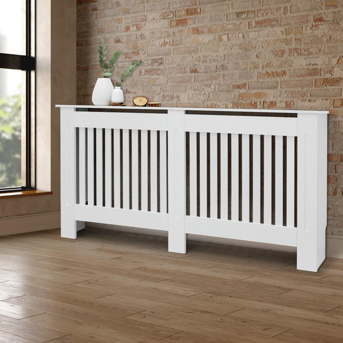 HEIZKÖRPERVERKLEIDUNG Landhausstil 152 x 19 x 82 cm Weiß - Weiß, Holzwerkstoff (19/152/82cm) - ECD-Germany