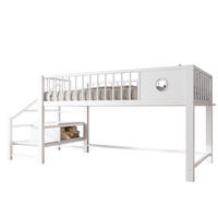HOCHBETT 90/200 cm aus Metall/MDF mit Stauraumleiter Weiß - Weiß, Metall (90/200cm) - Modenvie