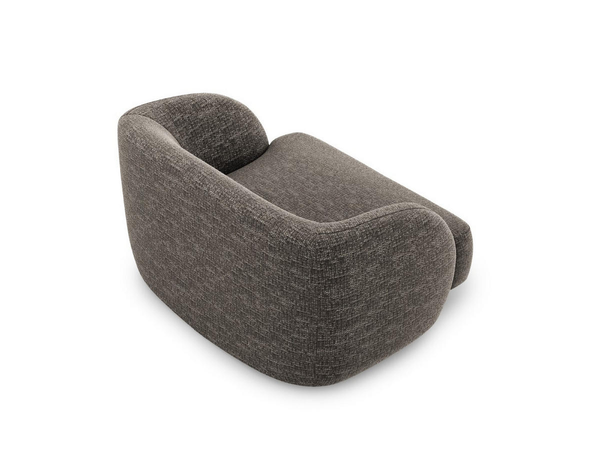 SESSEL Miley aus Chenille-Stoff grau - Grau, Textil (90/70/103cm) - Micadoni