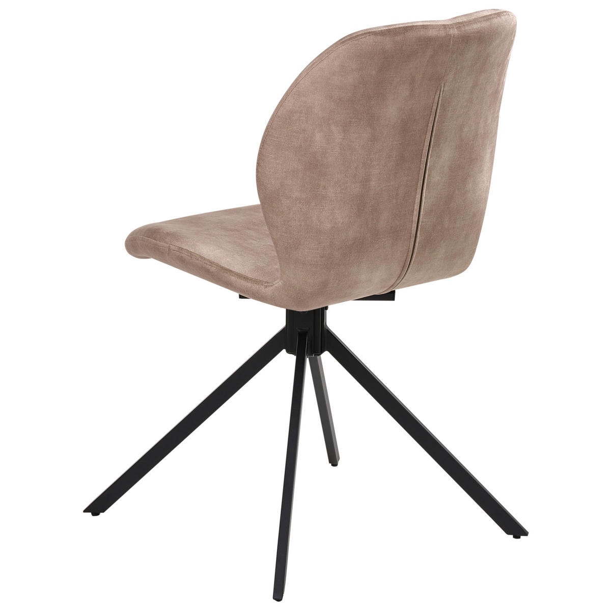 ESSZIMMERSTUHL 4er-Set drehbar Samtstoff Beige Morrison - Beige, Textil (50/86/56cm) - Beliani