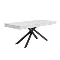 ESSTISCH Erweiterbar Weiss Metallbeine 140-180x80cm - Weiß, Holzwerkstoff (180/80/76cm) - FLIEKS