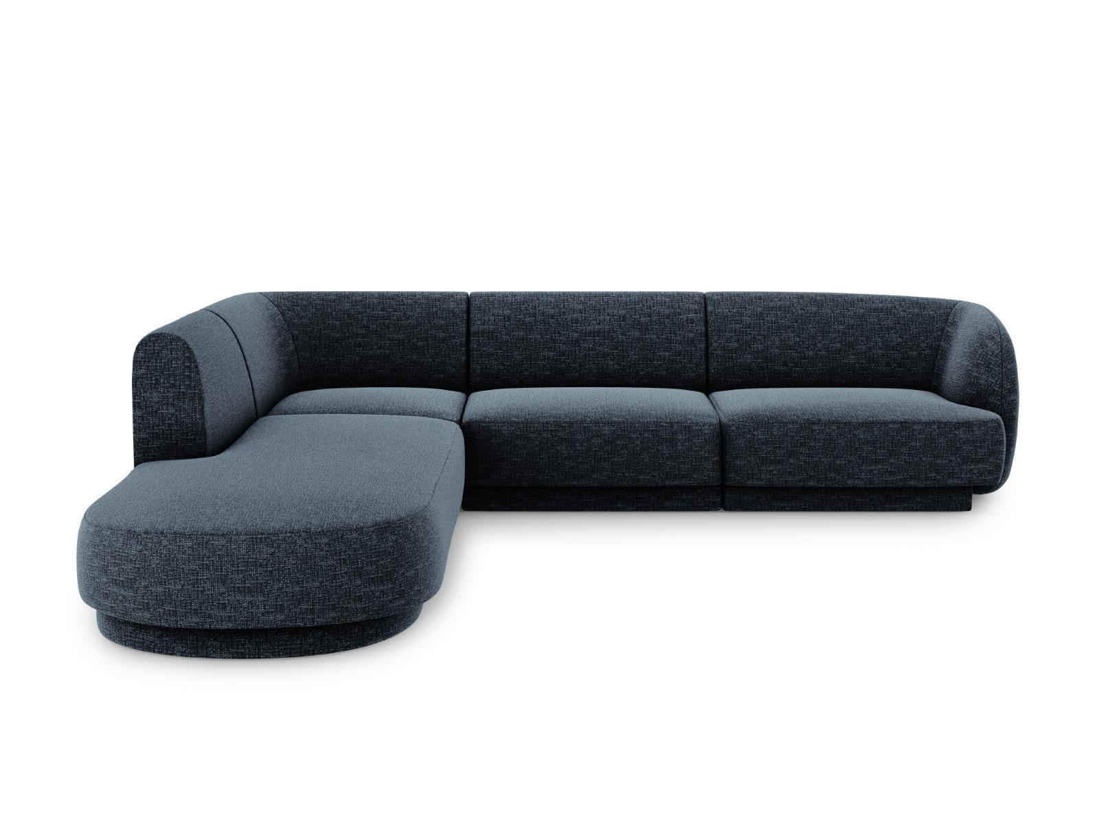ECKSOFA links Miley aus Chenille-Stoff königsblau 6 Sitzplätze - Blau, Textil (248/255cm) - Micadoni