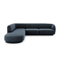 ECKSOFA links Miley aus Chenille-Stoff königsblau 6 Sitzplätze - Blau, Textil (248/255cm) - Micadoni