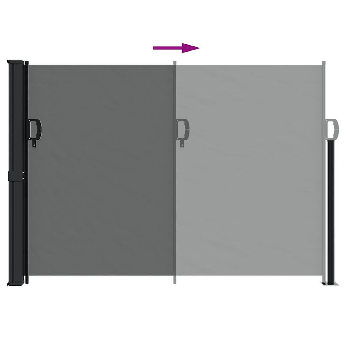 SEITENMARKISE Ausziehbare Anthrazit 140/500 Cm - Anthrazit, Textil (140/500cm) - vidaXL