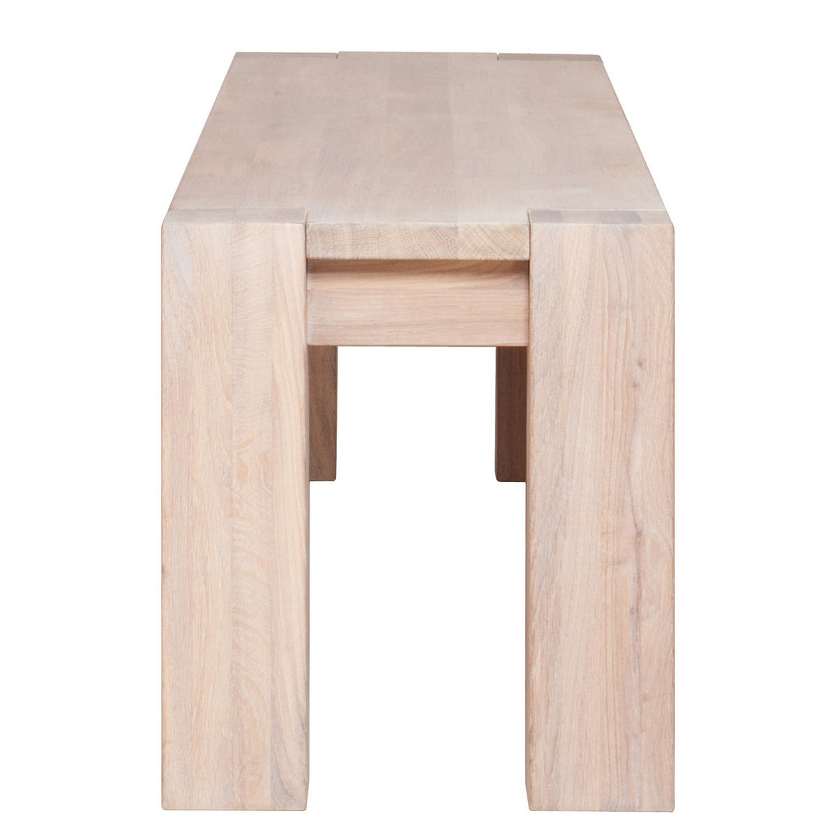 ESSTISCH - Eiche massiv - Eichefarben, Holz (145/45/39cm) - home24