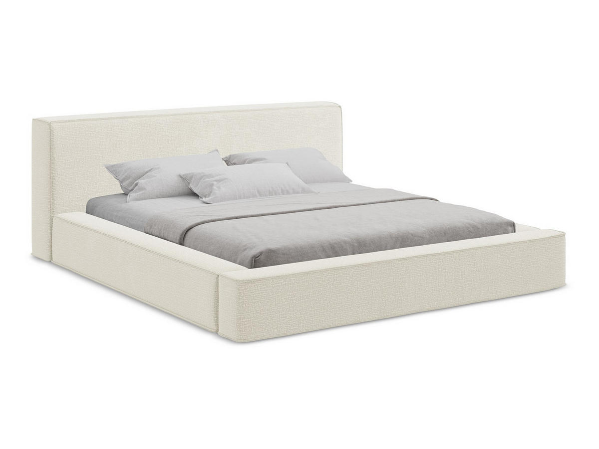 POLSTERBETT mit Bettkasten und Lattenrost 180x240 Beige - Beige/Schwarz, Kunststoff/Textil (140/200cm) - Makamii