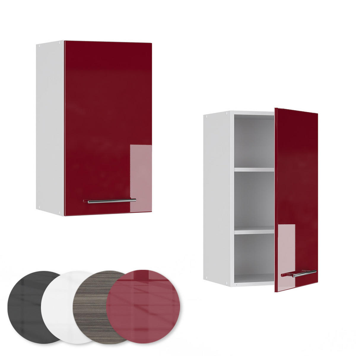 HÄNGESCHRANK Fame-Line Bordeaux Hochglanz 40 cm - Bordeaux/Weiß, Holzwerkstoff (40/72/34.1cm) - Vicco