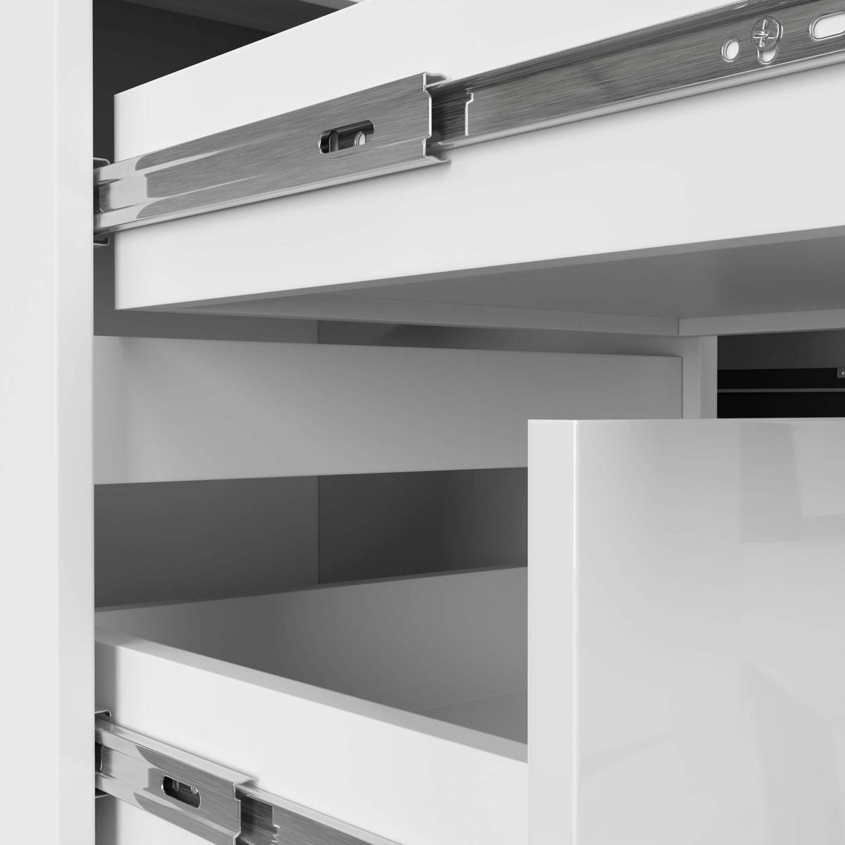 SCHREIBTISCH Weiß, Weiß Glanz 77/155/85 - Weiß Hochglanz/Weiß, Holzwerkstoff (85/155/77cm) - RAUMHIRSCH FURNITURE