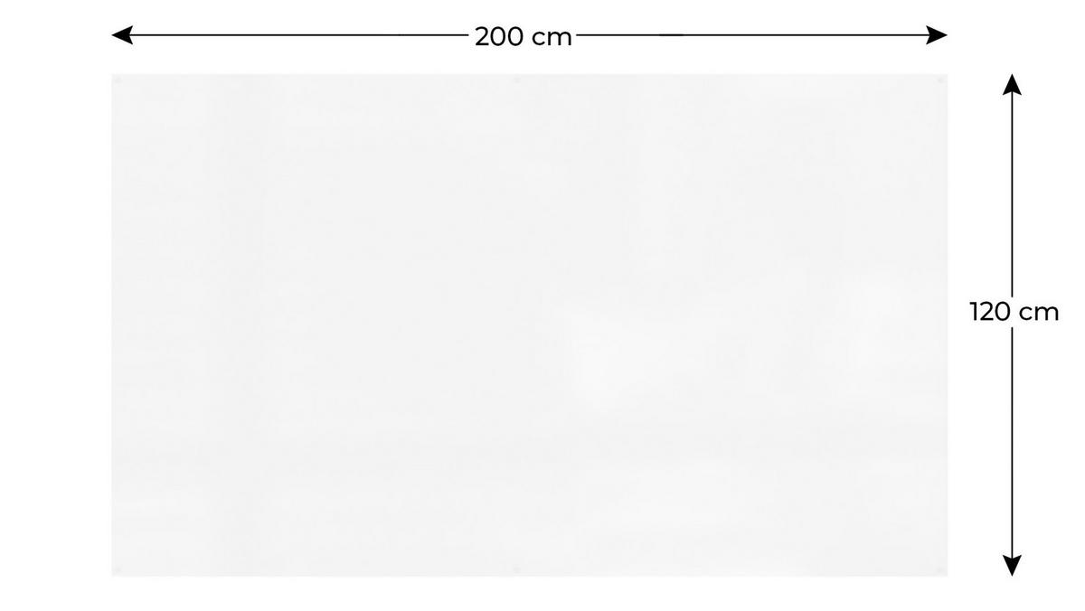 MAGNETPLATTE rahmenloses SLIMboard - Magnetisches trocken abwischbares Whiteboard 200x120 cm - Weiß, Metall (200/120/0.3cm) - ALLboards