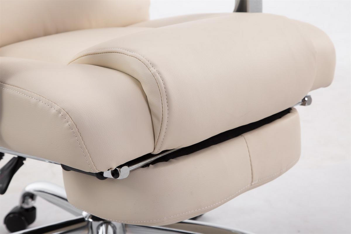 BÜROSTUHL Pacira, Kunstleder Creme - Creme, Textil/Metall (68/127/64cm) - TPFLiving
