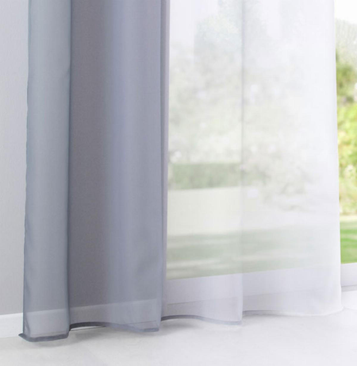 VORHANG 2ER SET »Modena« HxB 175x140 cm Grau - Grau, Textil (140/175cm) - Gardinenbox