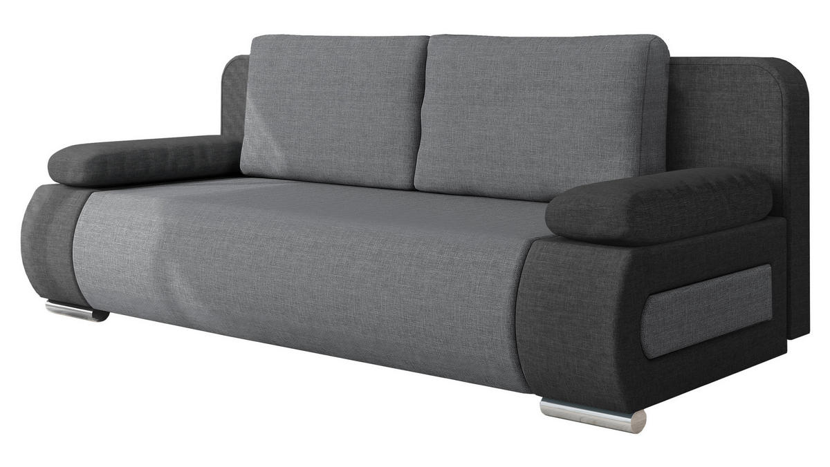 SCHLAFSOFA Emma - Hellgrau, Holz/Kunststoff (200/77/92cm) - MIRJAN24