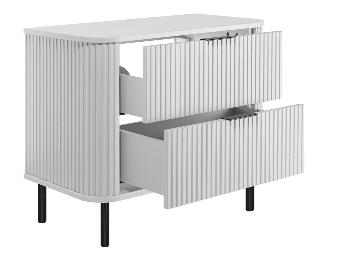 BADEZIMMERSCHRANK : Farbe Weiß, Griff schwarz, Füße schwarz, 80 x 41,5 x 66,7 cm - Schwarz/Weiß, Holzwerkstoff (80/66.7/41.5cm) - 3XE LIVING