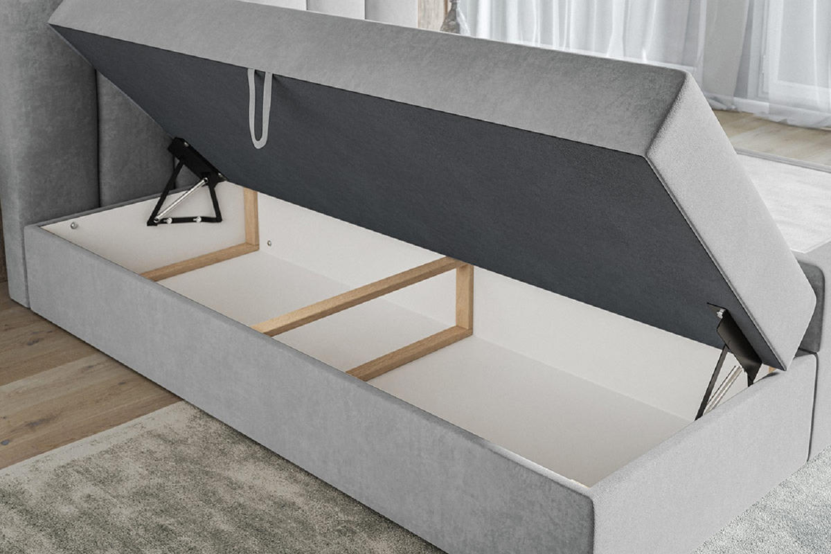 BOXSPRINGBETT 140x200 Rimini mit Matratze und Bettkasten, Beige - Beige, Holz/Textil (140/200cm) - Emporius