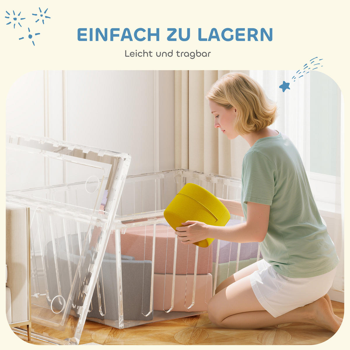 SCHAUMSTOFF Bausteine 7er-Set Kinder Softbausteine mit Cord-Optik - Multicolor, Textil (107/107cm) - AIYAPLAY