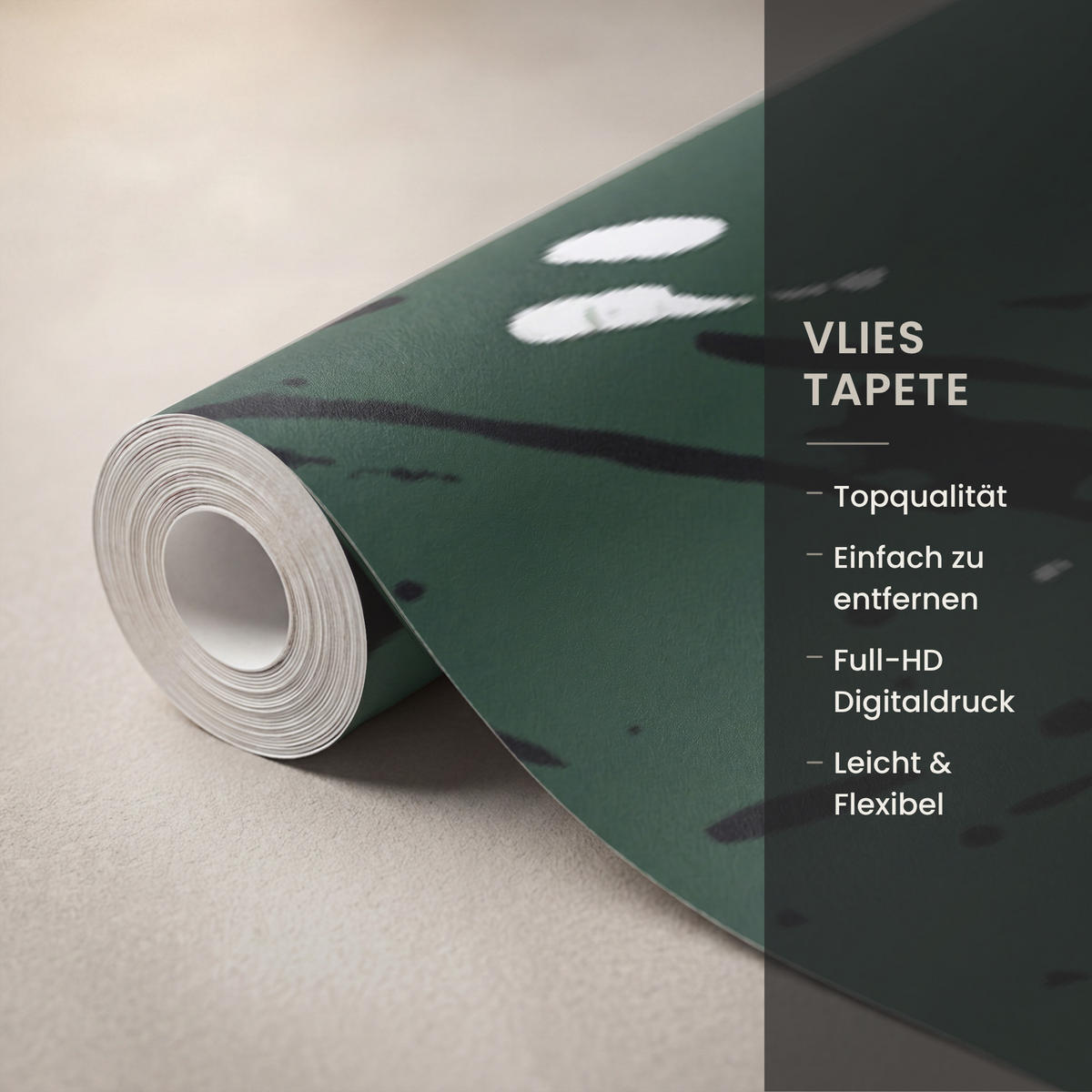 KINDERTAPETE - Fußball - Farbe - Spritzer - Grün - 400x200 cm - Dunkelgrün, Papier (400/200cm) - OnlyWow