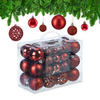 WEIHNACHTSKUGELN-SET 50-tlg. - Rot, Kunststoff (6/7/6cm) - Relaxdays