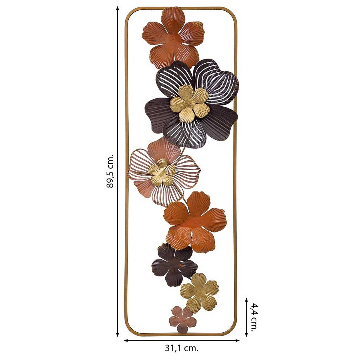 WANDDEKO-OBJEKT aus Metall, 31x90x4cm - Multicolor, Metall (31.1/4.4/89.5cm) - Wanderlust